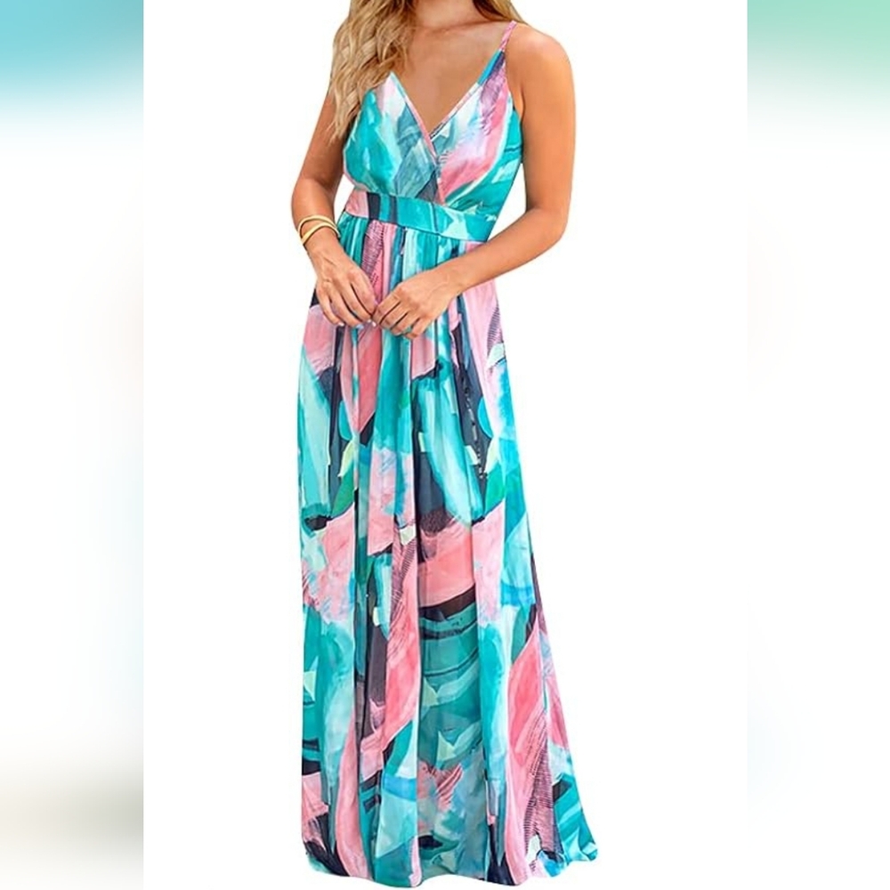 PLUS SIZE Elegant Multicolor Maxi Dress